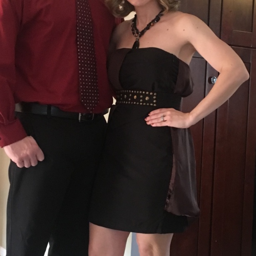 Black strapless dress